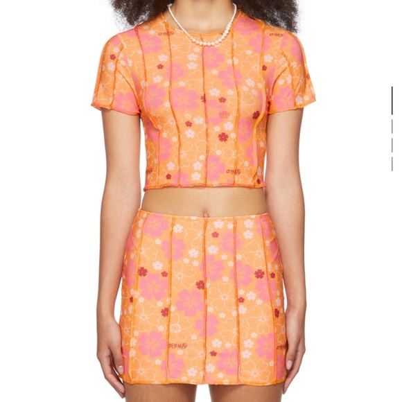 OMIGHTY Orange & Pink Blossom Stitch co-ord - Picture 1 of 8